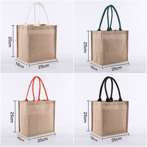 printed hessian bags